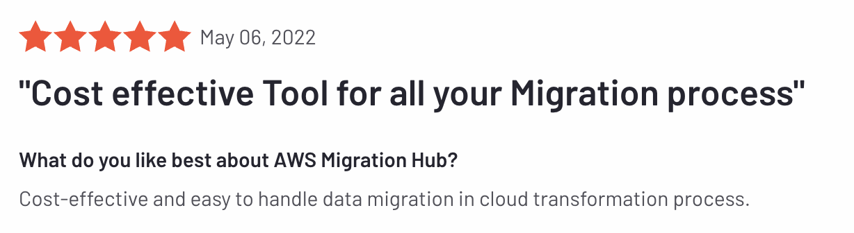 Cost-effective and easy to handle data migration in cloud transformation process.