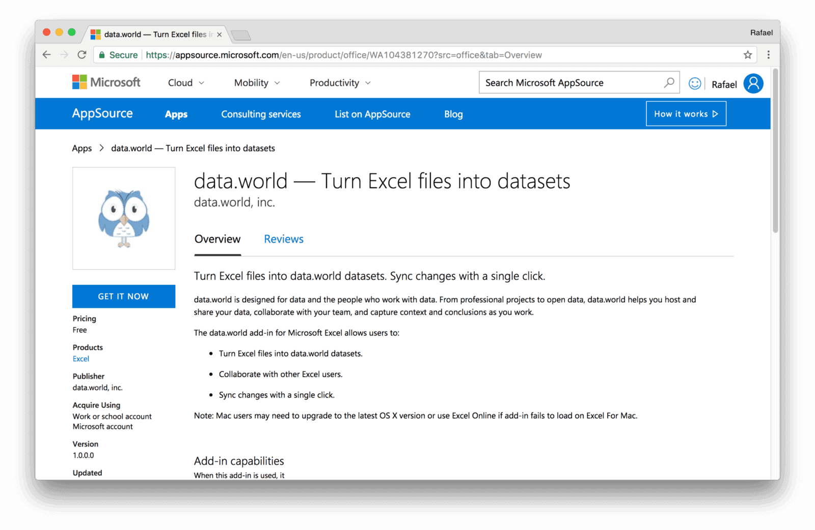 data.world + Microsoft Excel | data.world